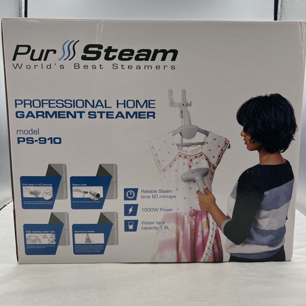 PurSteam PS-910 Heavy Duty Powerful Fabric Steamer with Fabric Brush and Garment